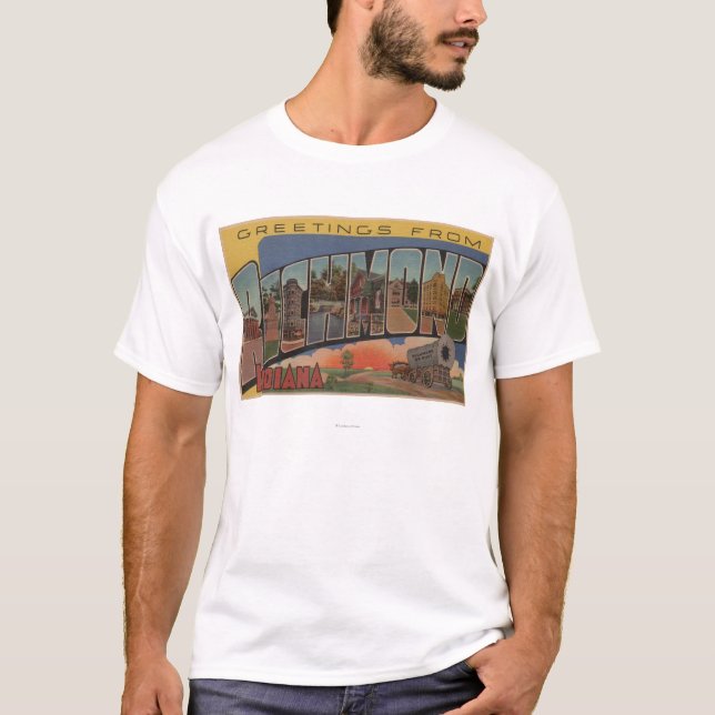 Richmond, Indiana - Large Letter Scenes T-Shirt (Front)