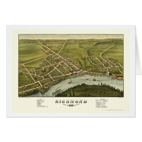 Richmond, ME Panoramic Map - 1878 Card
