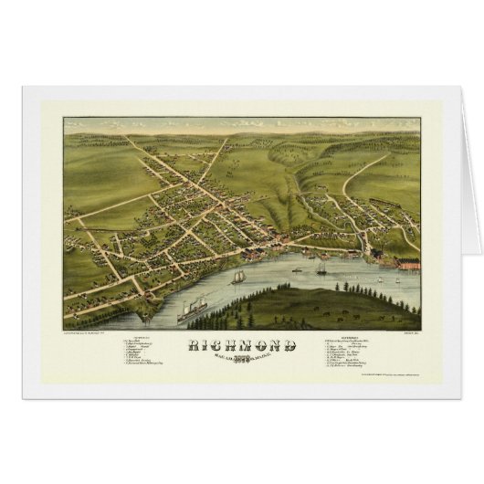 Richmond, ME Panoramic Map - 1878 Cards (Front Horizontal)