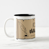 Richmond Notary Public Scroll Feather Quill Two-Tone Coffee Mug (Left)