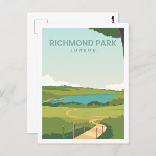 Richmond Park England Travel Place Illustration Postcard