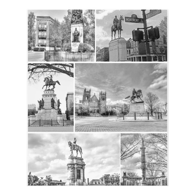 Richmond VA Virginia Monuments Collage Photo Print (Front)