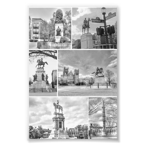Richmond VA Virginia Monuments Collage Photo Print