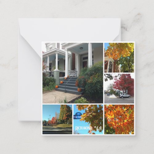 Richmond Virginia Autumn Colours Collage Note Card