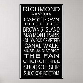 Richmond Virginia Bus Roll Poster by MisfitsEnterprise at Zazzle