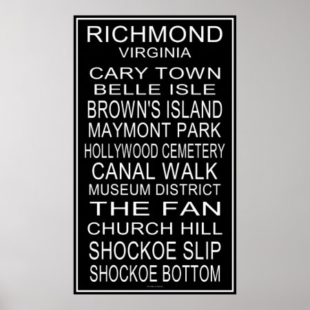 Richmond Virginia Bus Roll Poster