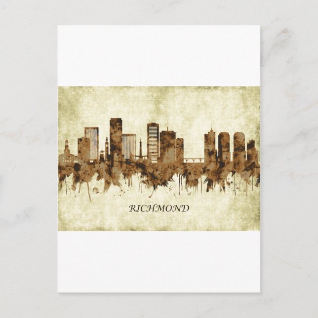 Richmond Virginia Cityscape Invitation Postcard (Front)