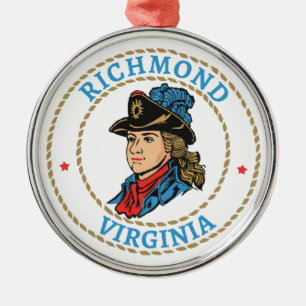 Richmond Virginia Colonial Metal Ornament