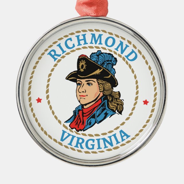 Richmond Virginia Colonial Metal Ornament (Front)