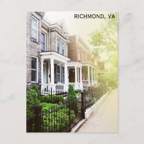 Richmond Virginia Fan District Travel Photo Postcard