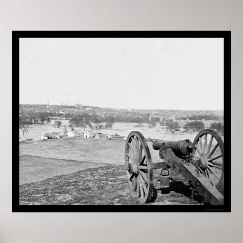 Richmond Virginia from Bell Isle with Gun 1865 Poster