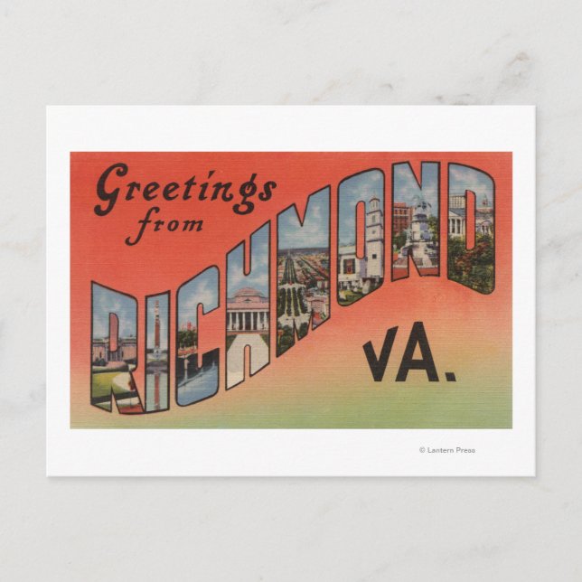 Richmond, Virginia - Large Letter Scenes 3 Postcard (Front)