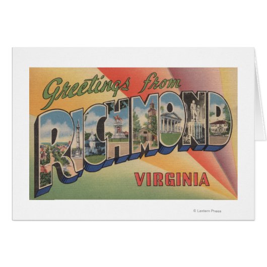 Richmond, Virginia - Large Letter Scenes Cards (Front Horizontal)