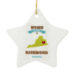 Richmond, Virginia Map – Home Is Where Ceramic Ornament Richmond, Virginia Map – Home Is Where Ceramic Ornament