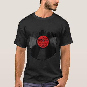 Richmond Virginia Skyline Vinyl Record Sweats T-Shirt