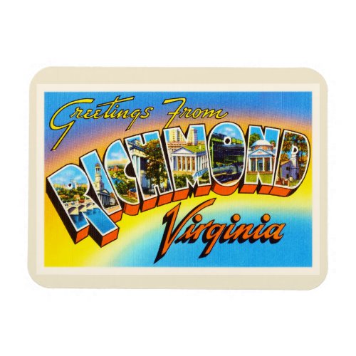 Richmond Virginia VA Old Vintage Travel Postcard_ Magnet