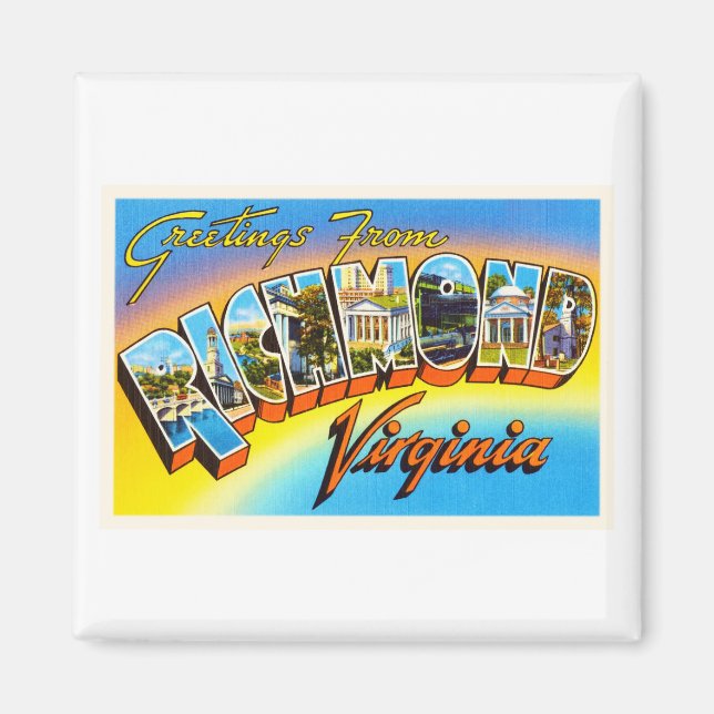 Richmond Virginia VA Old Vintage Travel Postcard- Magnet (Front)