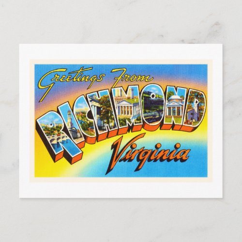 Richmond Virginia VA Old Vintage Travel Postcard_ Postcard