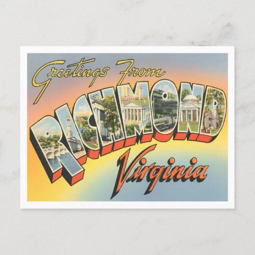 Richmond Virginia Vintage Big Letters Postcard