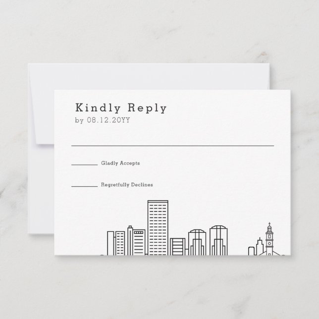 Richmond Wedding | Stylized Skyline RSVP (Front)