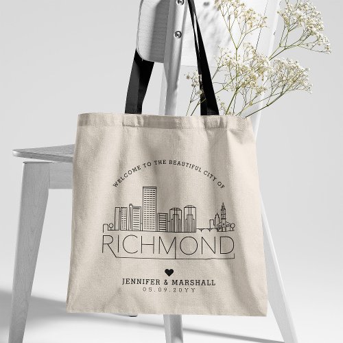 Richmond Wedding  Stylized Skyline Tote Bag