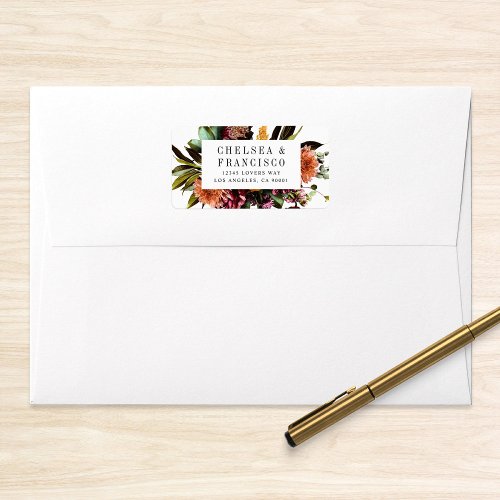 Richness of Spring Colorful Floral Wedding Address Label