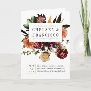 Richness of Spring Colorful Folded Wedding Program