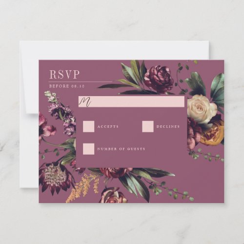 Richness of Spring Colorful Orchid Purple Wedding RSVP Card