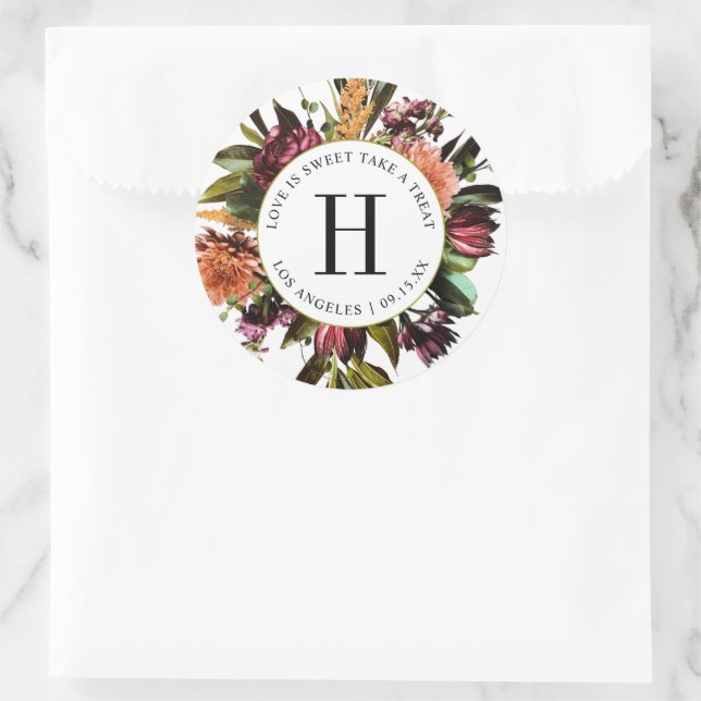 Richness of Spring Colorful Wedding Classic Round Sticker (Bag)