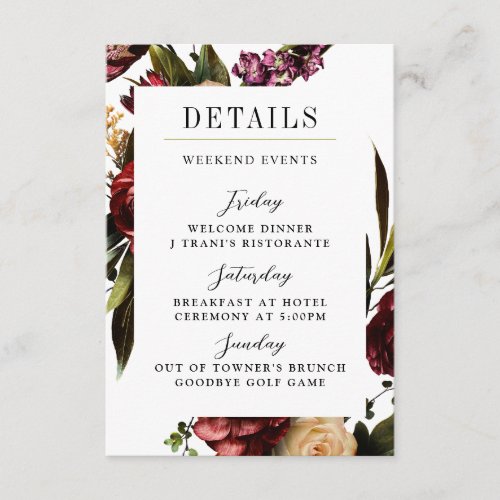 Richness of Spring Colorful Wedding Enclosure Card