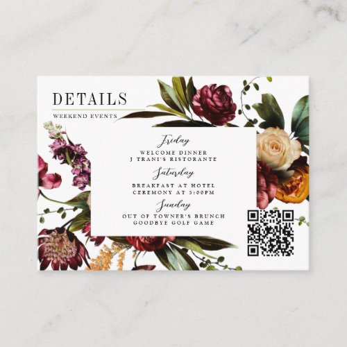 Richness of Spring Colorful Wedding Enclosure Card