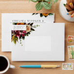 Richness of Spring Colorful Wedding Envelope<br><div class="desc">Customize your return address on this A7 Envelope. Features couples names on the back flap and address on the front with decorative photographic florals in rich saturated colors of burgundy and orange</div>