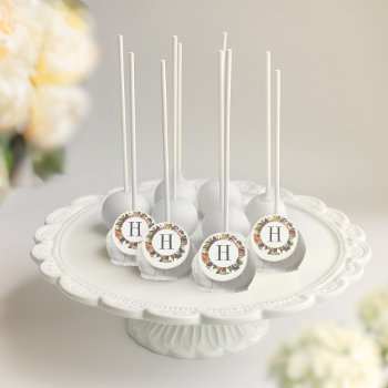 Richness Of Spring Colorful Wedding Initial Cake Pops by beckynimoy at Zazzle