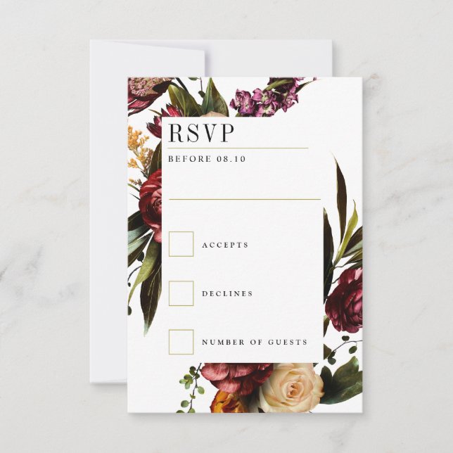 Richness of Spring Colorful Wedding RSVP Card (Front)