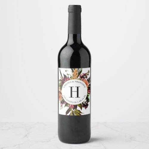 Richness of Spring Colorful Wedding Wine Label