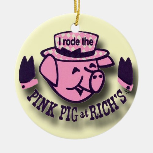 Richs Pink Pig Pink Pig Pink Pig  Ceramic Ornament