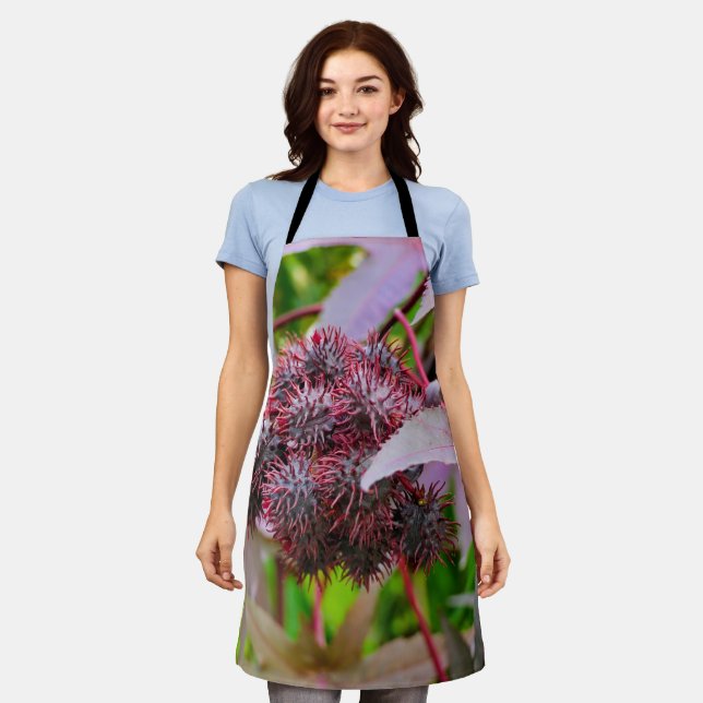 Ricinus communis All Over Print Apron (Worn)