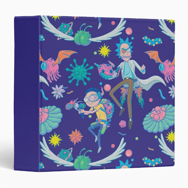 RICK AND MORTY™ | Among Infected Cells Pattern 3 Ring Binder (Front/Spine)