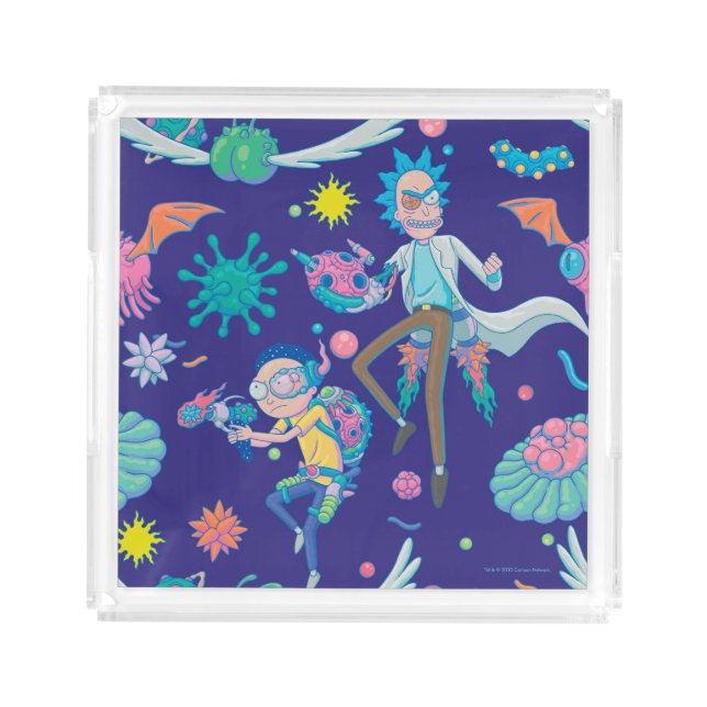 RICK AND MORTY™ | Among Infected Cells Pattern Acrylic Tray (Front)