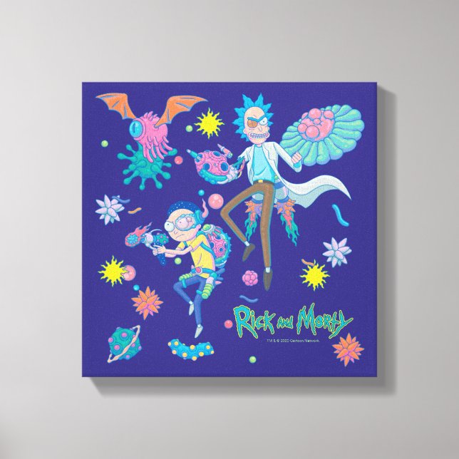 RICK AND MORTY™ | Among Infected Cells Pattern Canvas Print (Front)