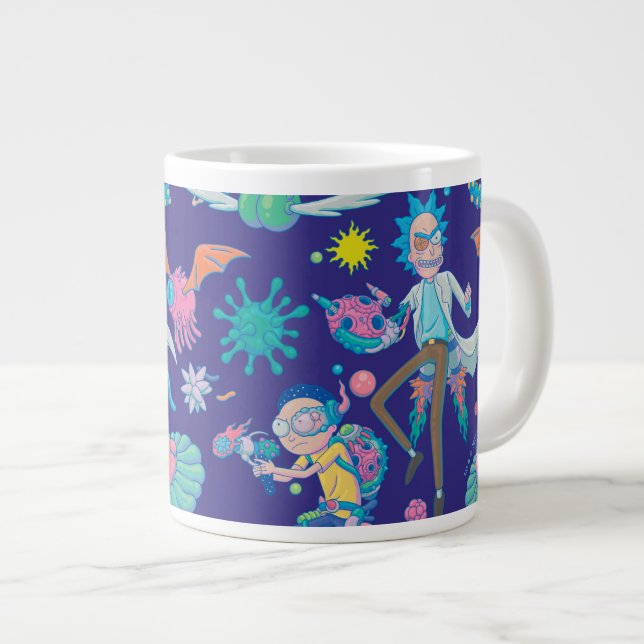 RICK AND MORTY™ | Among Infected Cells Pattern Giant Coffee Mug (Front Right)