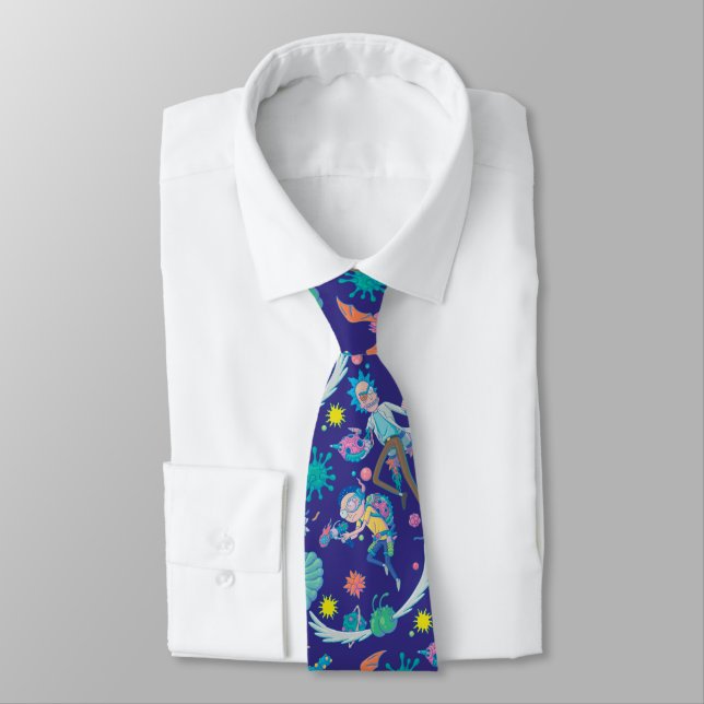RICK AND MORTY™ | Among Infected Cells Pattern Neck Tie (Tied)