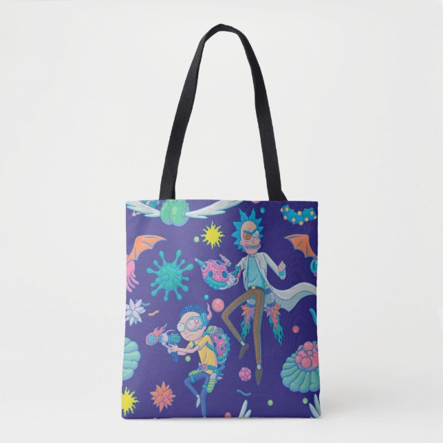 RICK AND MORTY™ | Among Infected Cells Pattern Tote Bag (Front)