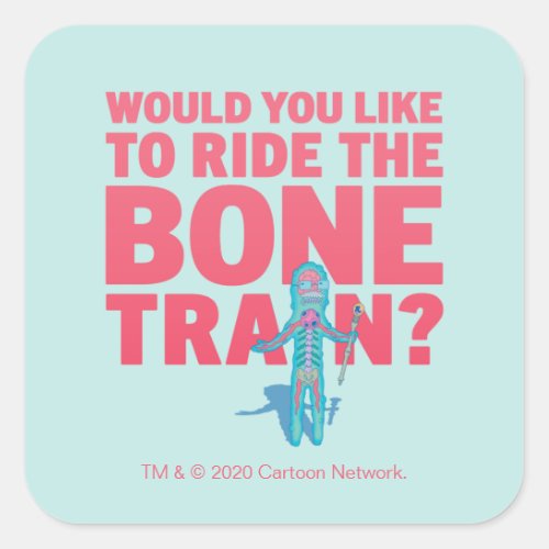 RICK AND MORTY  Anatomy Park _ Bone Train Square Sticker