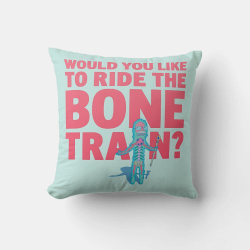 RICK AND MORTY  Anatomy Park _ Bone Train Throw Pillow