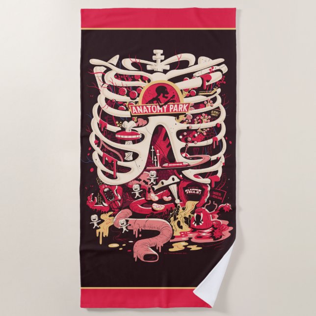 RICK AND MORTY™ | Anatomy Park Rib Cage Beach Towel (Front)
