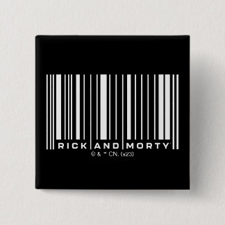 Rick and Morty Bar Code Graphic Button