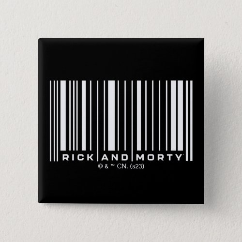 Rick and Morty Bar Code Graphic Button