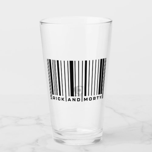 Rick and Morty Bar Code Graphic Glass