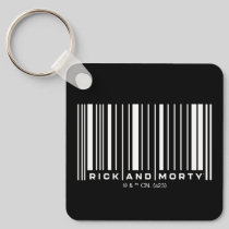 Rick and Morty Bar Code Graphic Keychain